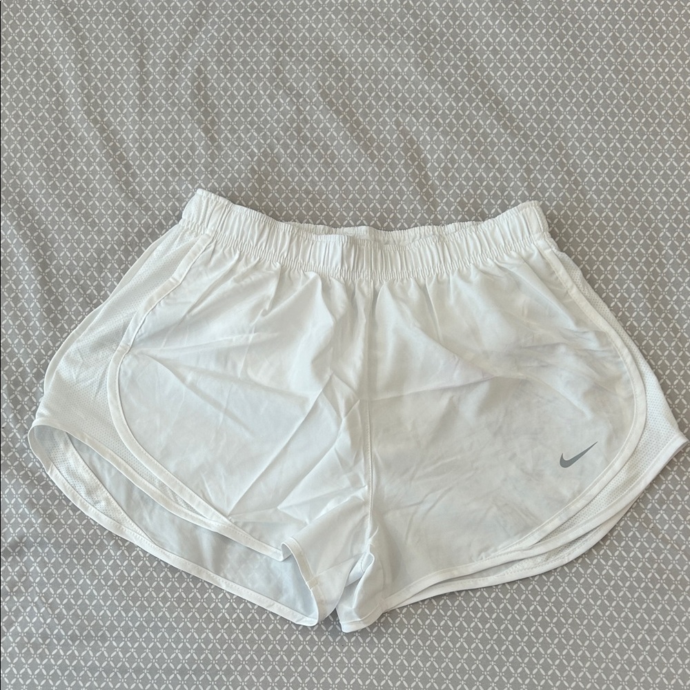 Nike Women's White and Gray Athletic Shorts